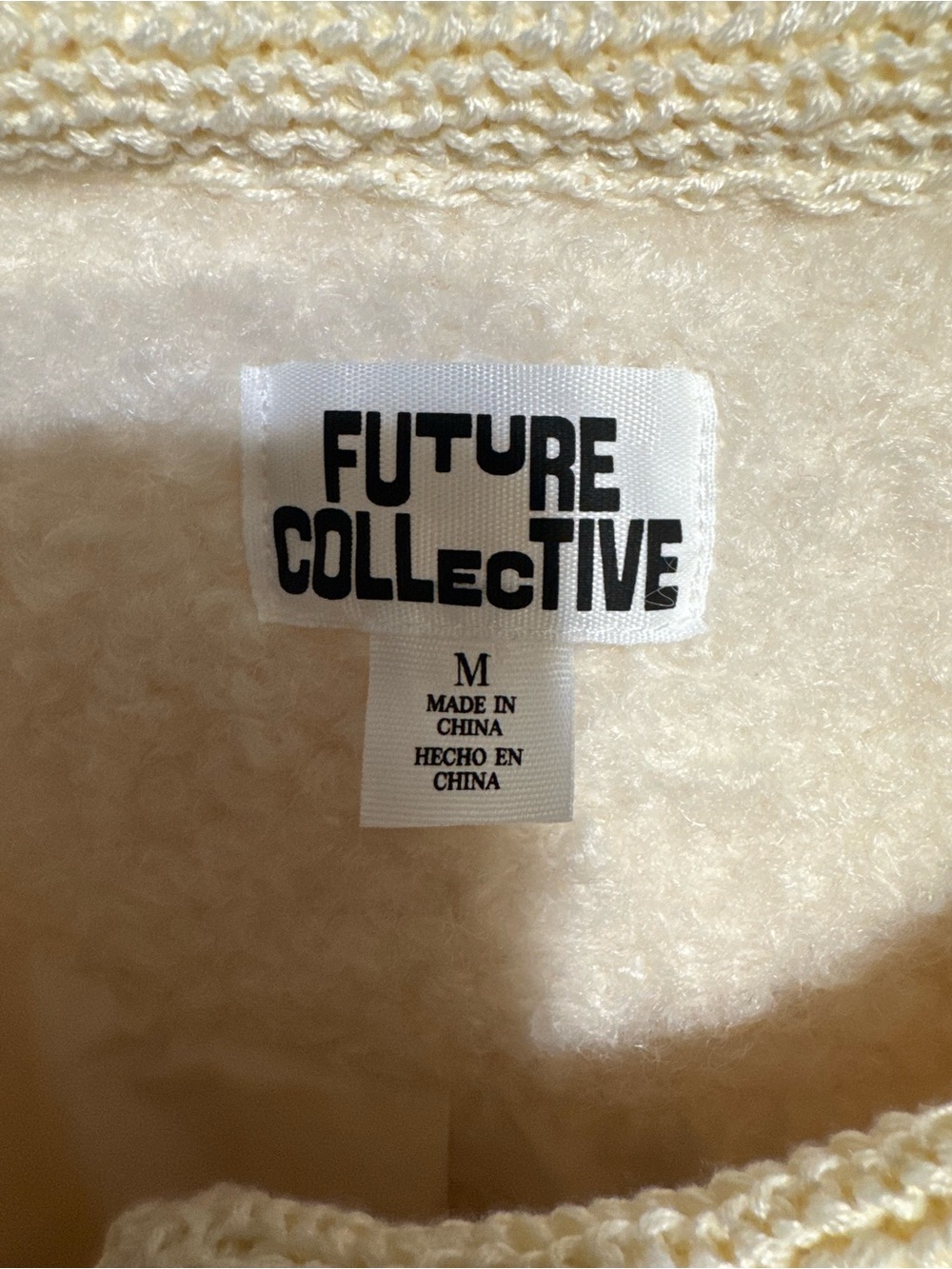 Women’s Cream Bouclé Teddy Lady Gold Chain Jacket - Future Collective - Picture 5 of 6
